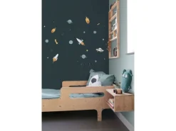 ESTAhome Wandtattoo Weltraum Blau Grau und Gelb 47,5 cm x 66 cm 156109