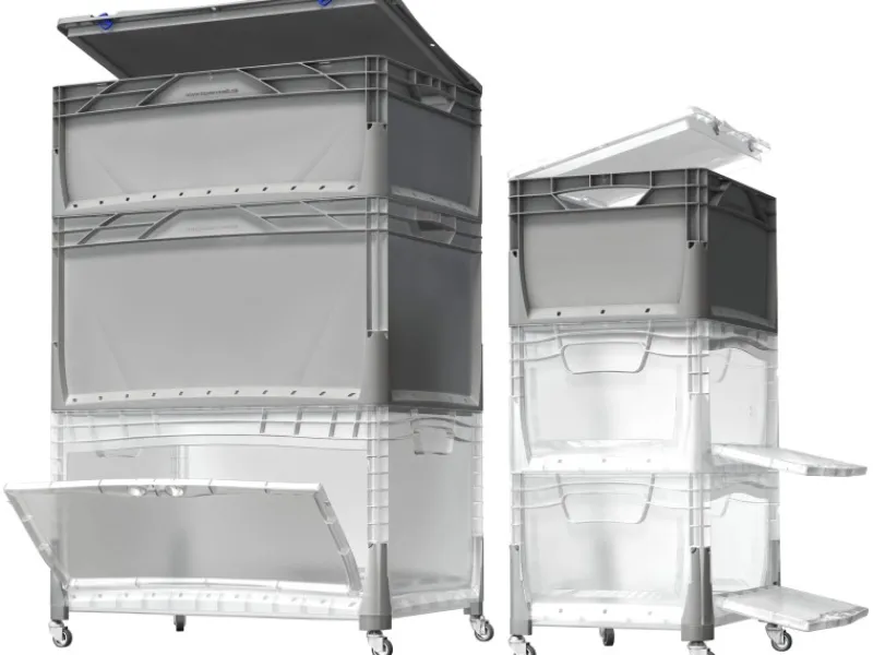 Clearance Eurobox-System Box Flap Side 60 x 40 x 32 cm Transparent