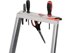 Euroline 22577 Stufenstehleiter mit Sicherheitsbrücke 6 Stufen