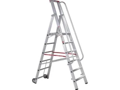 Euroline Premium 32677 Stufenstehleiter mit Großer Standplattform 6 Stufen