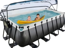 Online Exit Toys Exit Black Leather Pool Schwarz 400 x 200 x 122 cm m. Sandfilterpumpe, Abdeckung