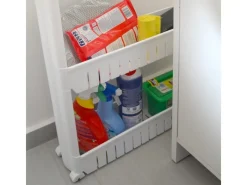 Sale eyepower 4er Nischenwagen mit Regalen und Rollen 12,5 cm Weiß