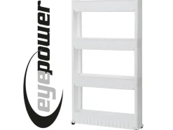 Sale eyepower 4er Nischenwagen mit Regalen und Rollen 12,5 cm Weiß