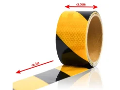 Hot eyepower Reflektor Warnklebeband Schwarz-Gelb 5 x 300 cm Selbstklebend