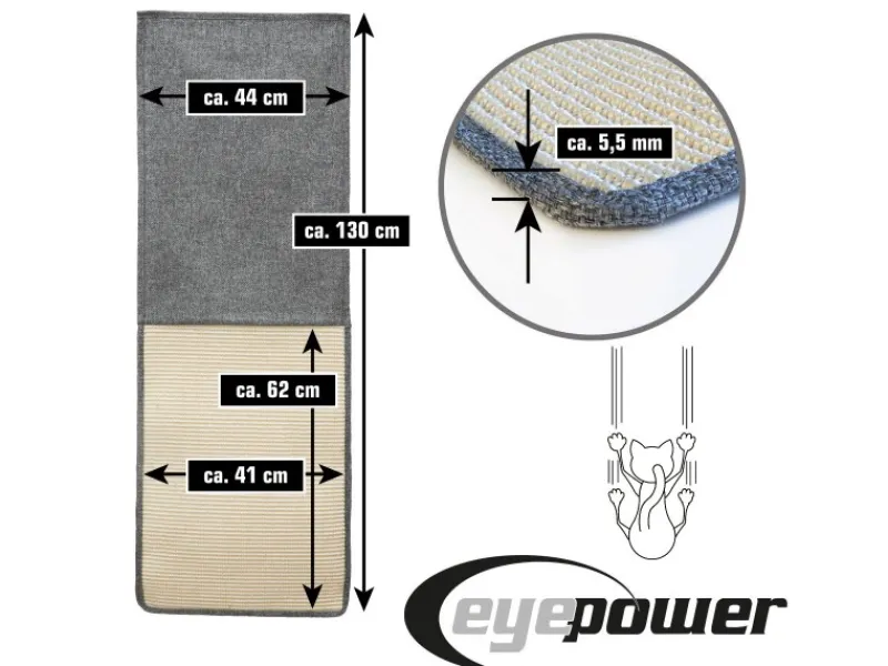 eyepower Sisal XXL Katzen Kratzschutz für Möbel 130 x 44 cm