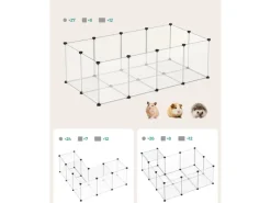 Sale Feandrea Freigehege mit Bodenplatten 143 cm x 73 cm x 46 cm Weiß