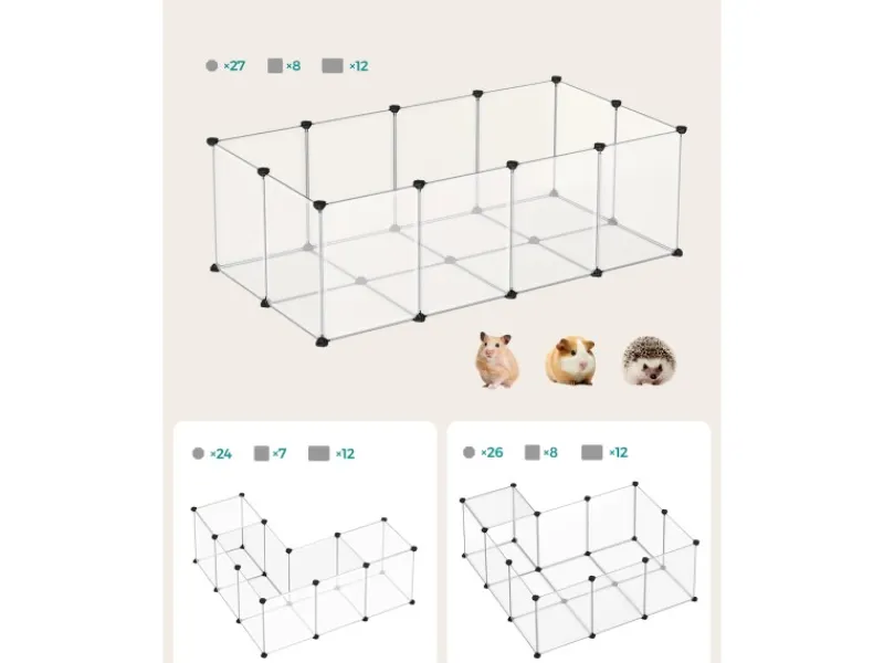 Sale Feandrea Freigehege mit Bodenplatten 143 cm x 73 cm x 46 cm Weiß