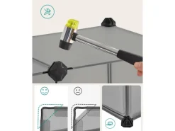 Clearance Feandrea Freigehege mit Bodenplatten 143 cm x 73 cm x 46 cm Grau