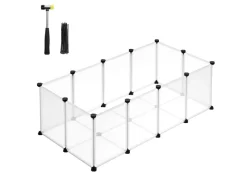 Feandrea Freigehege mit Bodenplatten 125 cm x 63 cm x 42 cm Weiß