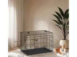 Feandrea Hundekäfig 92,5 cm x 57,5 cm x 64 cm Schwarz