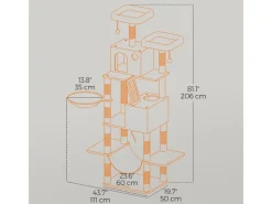 New Feandrea Kratzbaum 206 cm Rauchgrau
