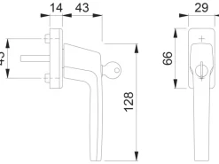 Fenstergriff Neutral Alu weiß