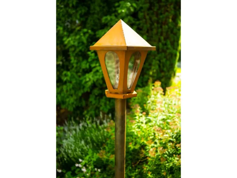 Online Ferrum Art Design Laterne mit Acrylglas 156 cm x 31 cm Rostoptik