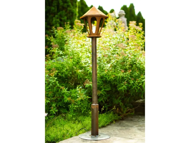 Online Ferrum Art Design Laterne mit Acrylglas 156 cm x 31 cm Rostoptik