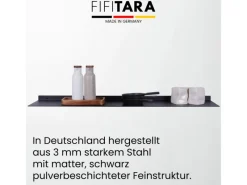 FIFITARA Wandregal 100 Cm Aus Stahl Schwarz Pulverbeschichtet Wandboard Bücherregal Metallregal