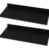 FIFITARA Wandregal 40cm 2er Set Aus Stahl Schwarz Pulverbeschichtet Schweberegal Wandboard Bücherregal Metallregal Mit Dübeln Und Schrauben
