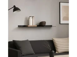 FIFITARA Wandregal 40cm 2er Set Aus Stahl Schwarz Pulverbeschichtet Schweberegal Wandboard Bücherregal Metallregal Mit Dübeln Und Schrauben