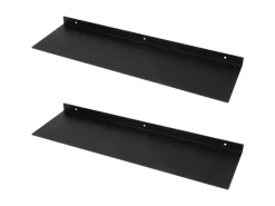 Outlet FIFITARA Wandregal 60cm 2er Set Aus Stahl Schwarz Pulverbeschichtet Schweberegal Wandboard Bücherregal Metallregal Mit Dübeln Und Schrauben