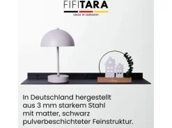 Outlet FIFITARA Wandregal 60cm 2er Set Aus Stahl Schwarz Pulverbeschichtet Schweberegal Wandboard Bücherregal Metallregal Mit Dübeln Und Schrauben