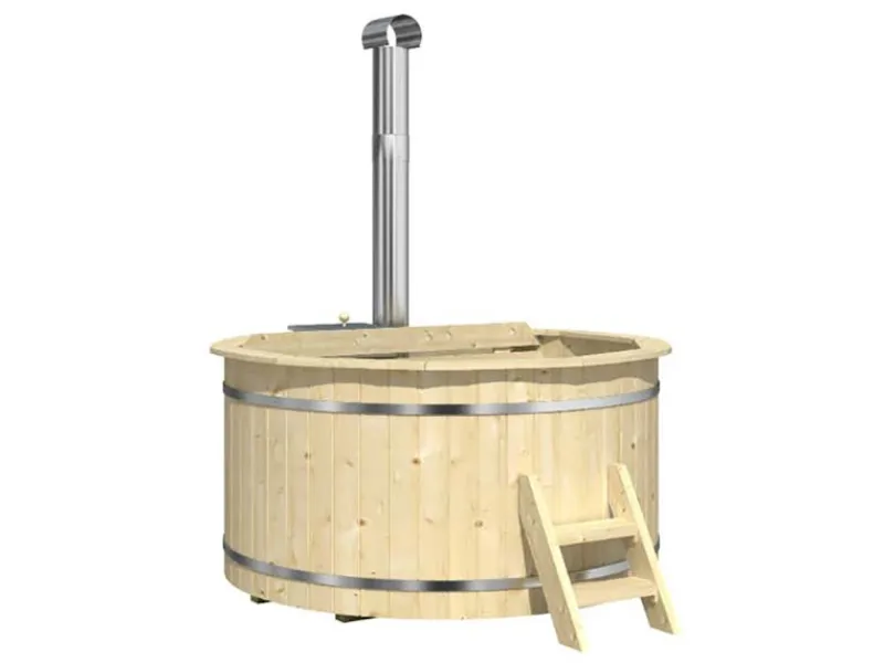 Clearance FinnTherm Holz-Badefass Bergen Ø 160 cm x 101 cm mit Ofen