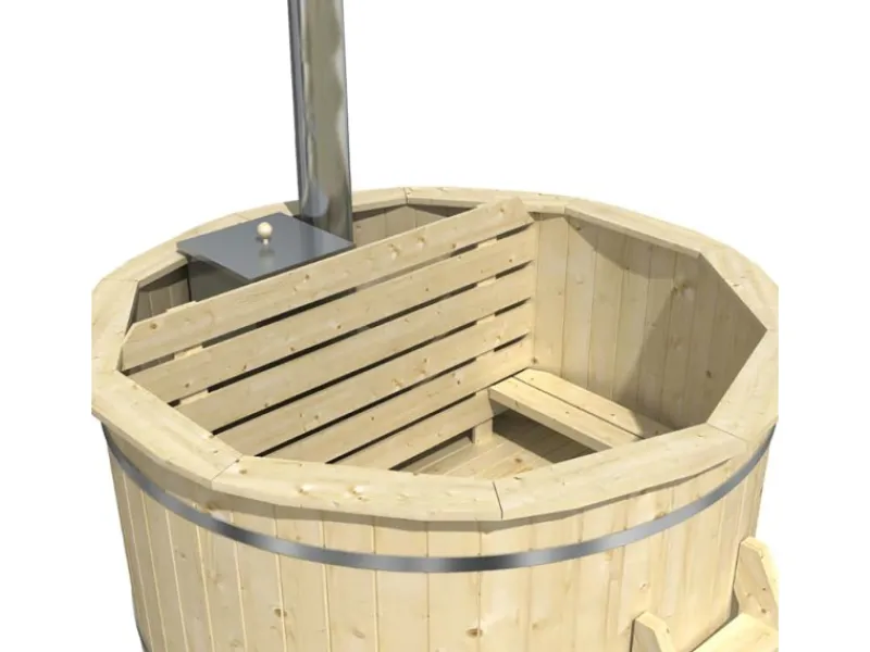 Clearance FinnTherm Holz-Badefass Bergen Ø 160 cm x 101 cm mit Ofen