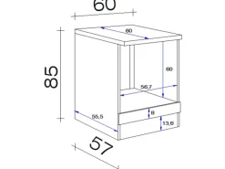Sale Flex-Well Classic Küchen-Herd-Umbauschrank Nano 60 cm Nachbildung Buche