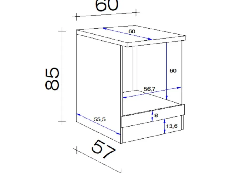 Sale Flex-Well Classic Küchen-Herd-Umbauschrank Nano 60 cm Nachbildung Buche