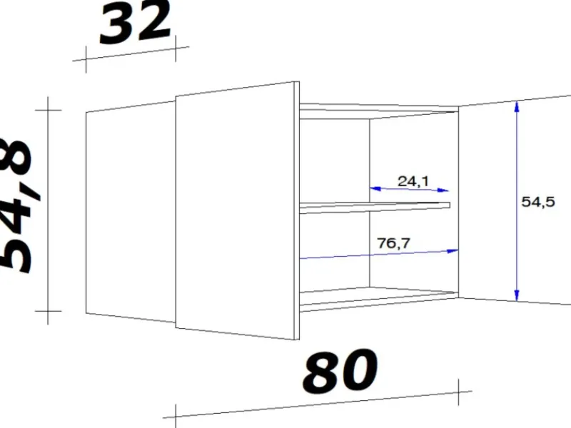 Outlet Flex-Well Classic Küchen-Oberschrank Florida 80 cm x 55 cm Sonoma Eiche