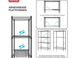 Floordirekt Gitterregal Taranaki Metallregal Entnehmbare Ablagen 75 x 40 x 170 cm