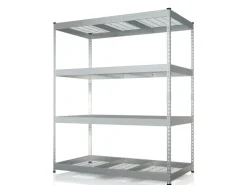 Discount Floordirekt Schwerlastregal Yukon Rivet 4 Böden 160 x 150 x 80 cm Verzinkt