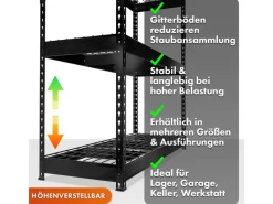 Sale Floordirekt Schwerlastregal Yukon Rivet 4 Böden 180 x 120 x 45 cm Verzinkt