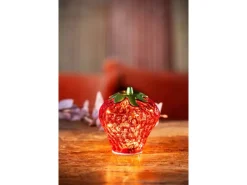 FlowerPower Deko Erdbeere Fresa mit LED 12,5 cm x 13 cm Rot