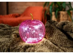 New FlowerPower Deko-Apfel Pomo mit LED Ø 16,5 cm x 20,5 cm Rosa