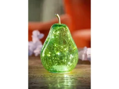 Clearance FlowerPower Deko-Birne Pera mit LED Ø 15 cm x 23 cm Grün