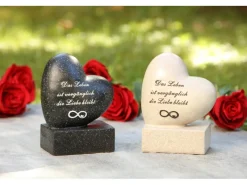 Outlet FlowerPower Gedenkstein Herz Unendlich 8 cm x 13 cm x 17 cm Grau
