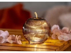 Hot FlowerPower LED-Deko-Apfel Mela Braun