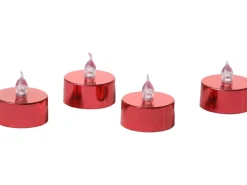 Sale FlowerPower LED-Teelichter Riga 4er-Set Rot