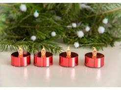Sale FlowerPower LED-Teelichter Riga 4er-Set Rot