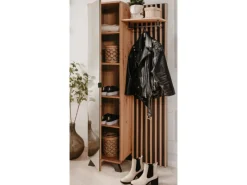 Outlet Furn.Design Garderobe Eiche Artisan und Grau 80 cm 3D Lamelle Industrial Madem