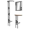 Furn.Design Garderoben-Set 3-teilig Schwarz Metall 130 cm mit Spiegel Kilby