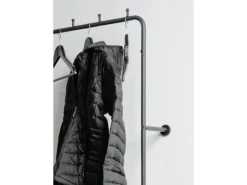 Online Furn.Design Kompaktgarderobe Schwarz Metall 100 cm mit Spiegel Wick