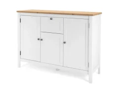 Best Furn.Design Sideboard Landhaus Weiß Eiche Artisan 120 cm 3-türig Vestland