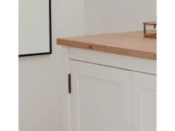 Best Furn.Design Sideboard Landhaus Weiß Eiche Artisan 120 cm 3-türig Vestland