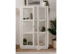 Best Furn.Design Vitrine Weiß 100 x 150 cm 2-türig 6 Vitrinenfächer Modern Blanverd
