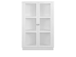 Best Furn.Design Vitrine Weiß 100 x 150 cm 2-türig 6 Vitrinenfächer Modern Blanverd