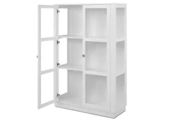 Best Furn.Design Vitrine Weiß 100 x 150 cm 2-türig 6 Vitrinenfächer Modern Blanverd
