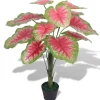 Discount furnicato Künstliche Caladium Pflanze mit Topf 85 cm Rot und Grün