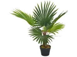 Online furnicato Künstliche Pflanze Palme mit Topf Grün 70 cm