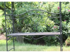 Hot Garden Pleasure Bank mit Rosenbogen Colima 124 cm x 200 cm x 48 cm Stahl