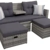 Garden Pleasure Lounge-Sofa Valletta 180 cm x 86 cm x 133 cm Grau